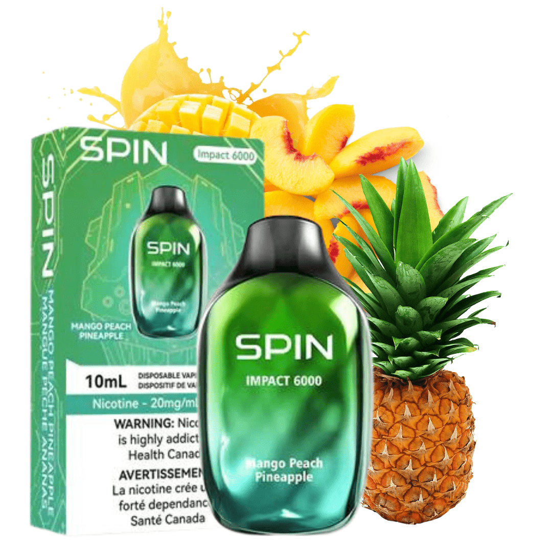 SPIN Impact 6000 Disposable Vape-Mango Peach Pineapple 20mg / 6000 Puffs Airdrie Vape SuperStore and Bong Shop Alberta Canada