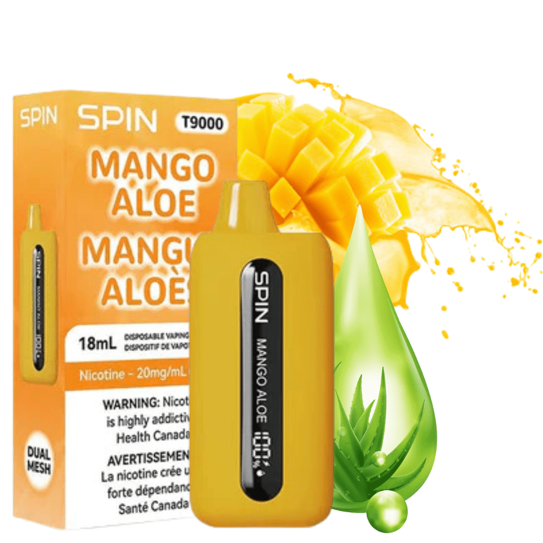 Spin T9000 Disposable Vape-Mango Aloe 20mg / 9000 Puffs Airdrie Vape SuperStore and Bong Shop Alberta Canada