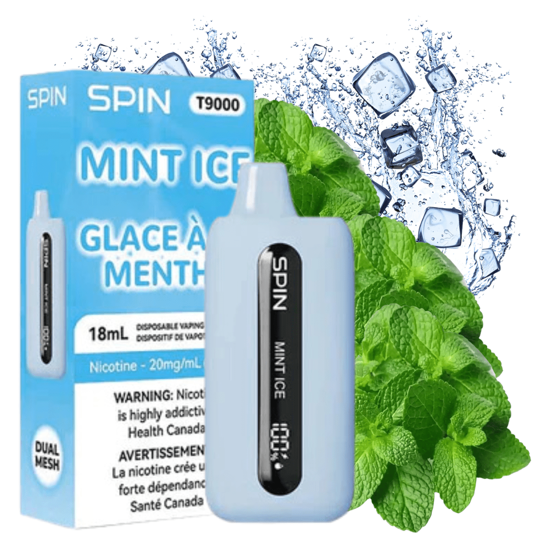 Spin T9000 Disposable Vape-Mint Ice 20mg / 9000 Puffs Airdrie Vape SuperStore and Bong Shop Alberta Canada