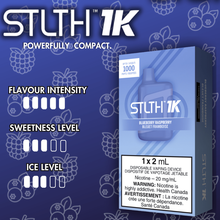 STLTH 1K Disposable Vape-Blueberry Raspberry 20mg Airdrie Vape SuperStore and Bong Shop Alberta Canada