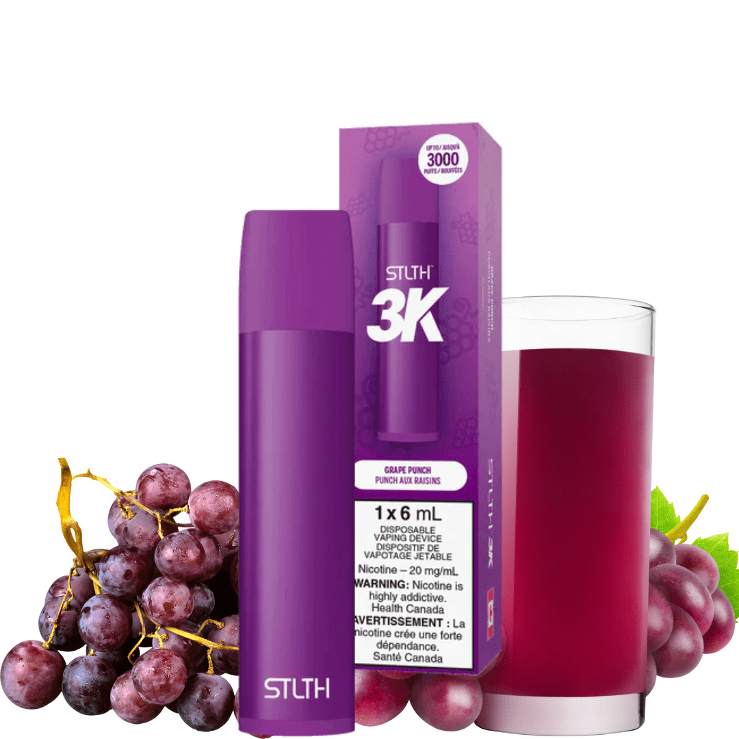 STLTH 3K Disposable Vape Grape Punch 3000 Puffs / 20mg Airdrie Vape SuperStore and Bong Shop Alberta Canada