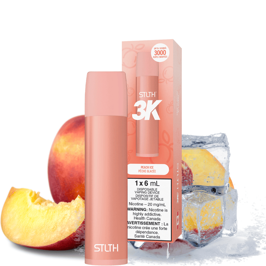 STLTH 3K Disposable Vape Peach Ice 3000 Puffs / 20mg Airdrie Vape SuperStore and Bong Shop Alberta Canada