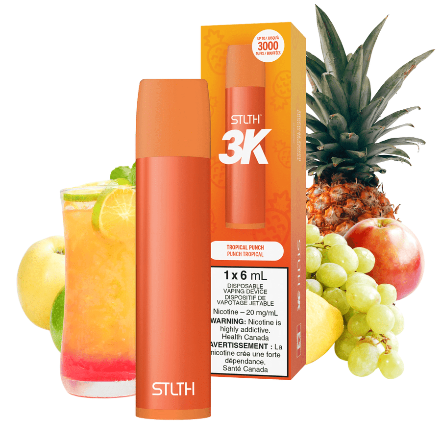 STLTH 3K Disposable Vape Tropical Punch 3000 Puffs / 20mg Airdrie Vape SuperStore and Bong Shop Alberta Canada