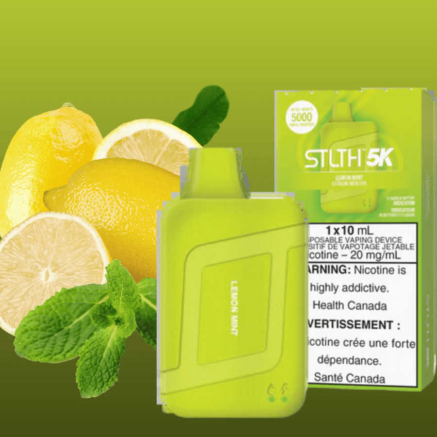 STLTH 5K Disposable Vape-Lemon Mint 5000 Puffs / 20mg Airdrie Vape SuperStore and Bong Shop Alberta Canada