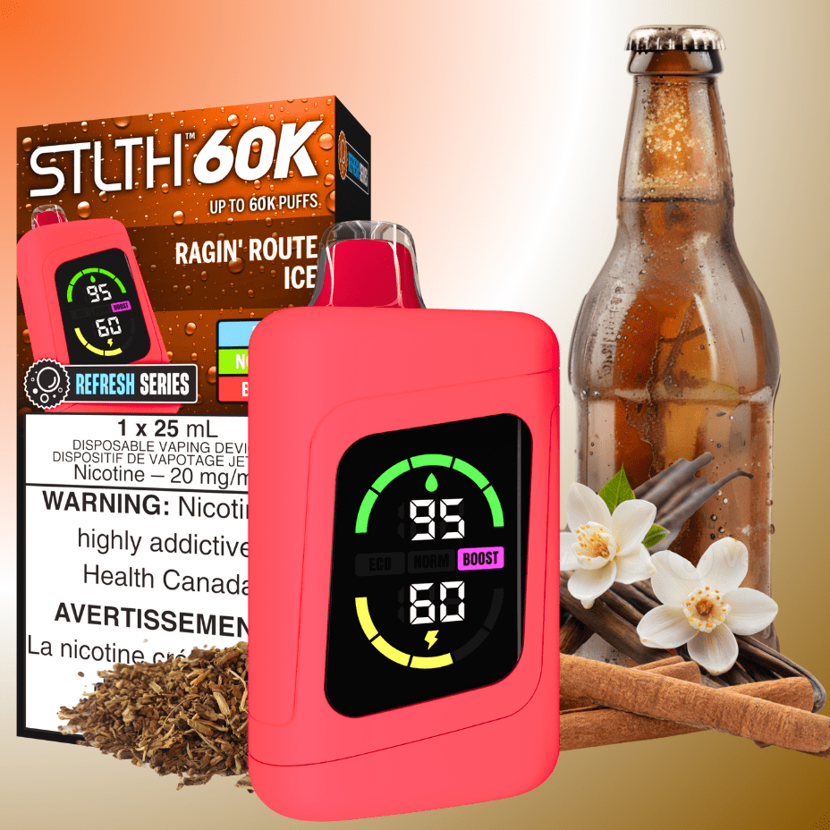 STLTH 60K Disposable Vape REFRESH-Ragin' Route Ice 20mg / 60000 Puffs Airdrie Vape SuperStore and Bong Shop Alberta Canada