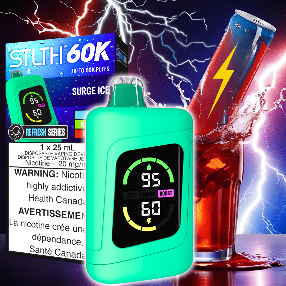 STLTH 60K Disposable Vape REFRESH-Surge Ice 20mg / 60000 Puffs Airdrie Vape SuperStore and Bong Shop Alberta Canada