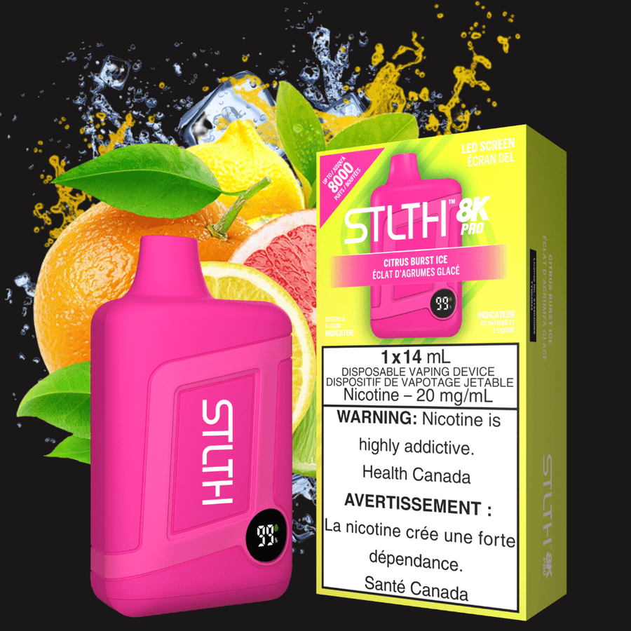 STLTH 8K PRO Disposable Vape-Citrus Burst Ice 20mg / 8000 Puffs Airdrie Vape SuperStore and Bong Shop Alberta Canada