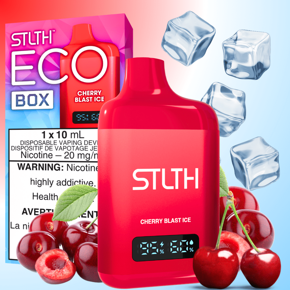 STLTH Eco Box Disposable Vape - Cherry Blast Ice 10mL / 20mg Airdrie Vape SuperStore and Bong Shop Alberta Canada