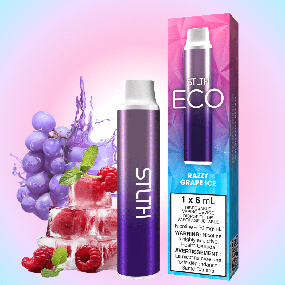 STLTH Eco Disposable Vape - Razzy Grape Ice 20mg Airdrie Vape SuperStore and Bong Shop Alberta Canada