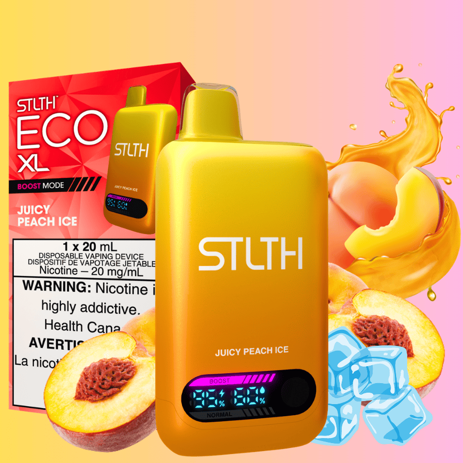 STLTH Eco XL Disposable Vape - Juicy Peach Ice Airdrie Vape SuperStore and Bong Shop Alberta Canada