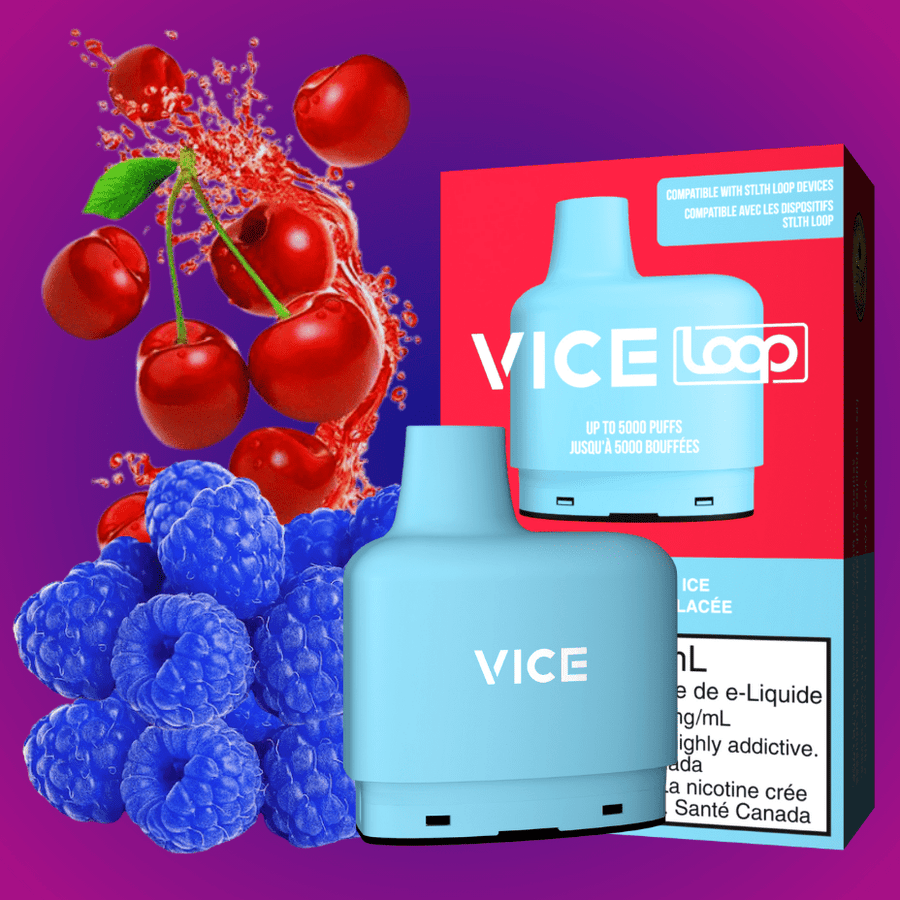 STLTH Loop Vice Pods-Blue Cherry Ice 20mg / 5000Puffs Airdrie Vape SuperStore and Bong Shop Alberta Canada
