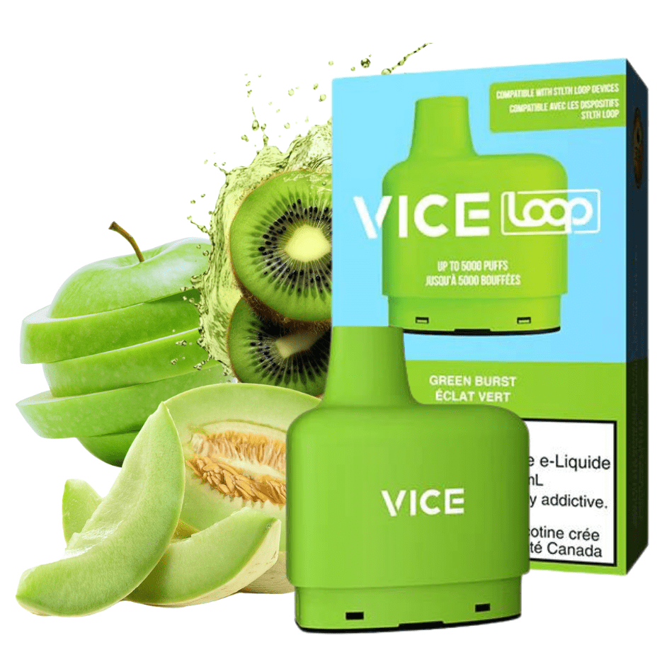 STLTH Loop Vice Pods-Green Burst 20mg / 5000Puffs Airdrie Vape SuperStore and Bong Shop Alberta Canada