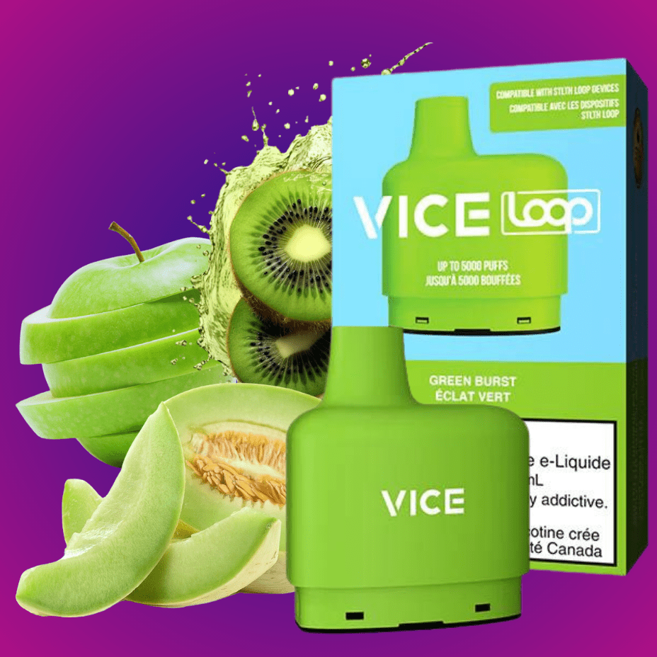 STLTH Loop Vice Pods-Green Burst 20mg / 5000Puffs Airdrie Vape SuperStore and Bong Shop Alberta Canada