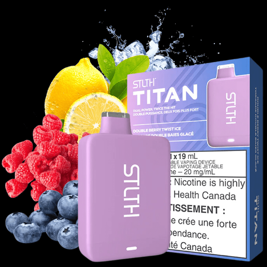 STLTH Titan 10K Disposable Vape-Double Berry Twist Ice 19ml / 20mg Airdrie Vape SuperStore and Bong Shop Alberta Canada