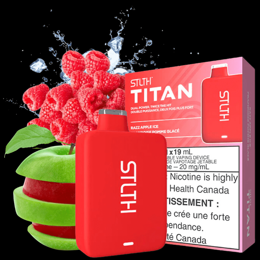 STLTH Titan 10K Disposable Vape-Razz Apple Ice 19ml / 20mg Airdrie Vape SuperStore and Bong Shop Alberta Canada