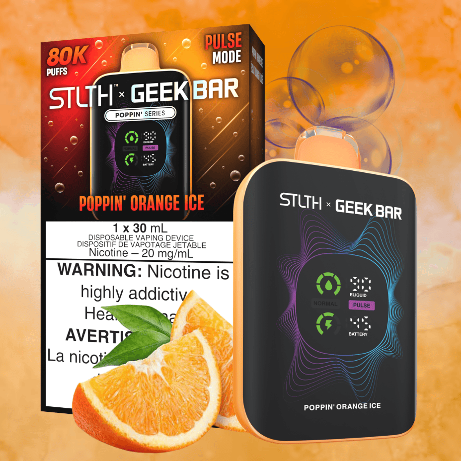STLTH x Geek Bar 80K Disposable Vape - Poppin' Orange Ice 80000 Puffs / 20mg Airdrie Vape SuperStore and Bong Shop Alberta Canada