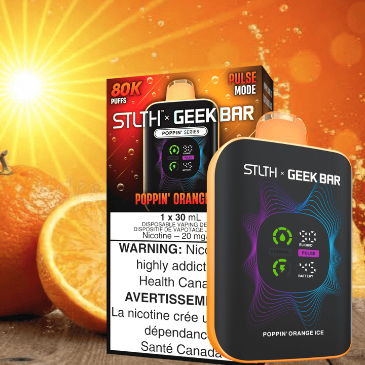 STLTH x Geek Bar 80K Disposable Vape - Poppin' Orange Ice 80000 Puffs / 20mg Airdrie Vape SuperStore and Bong Shop Alberta Canada