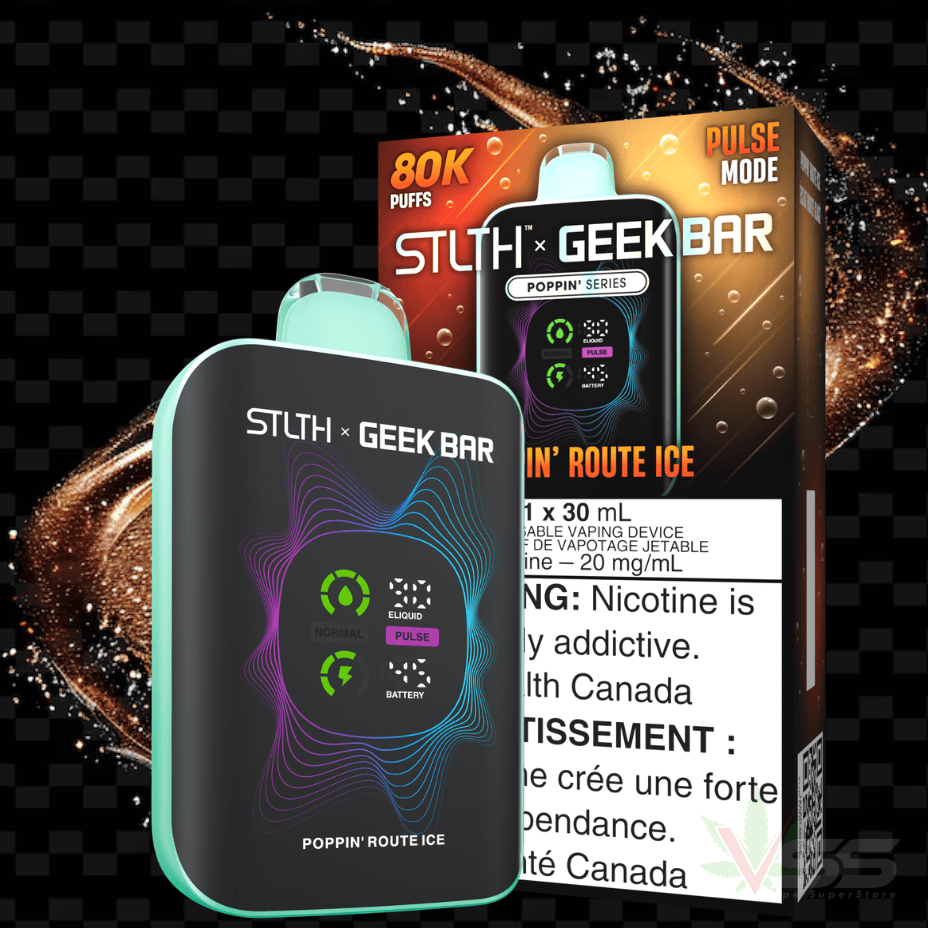 STLTH x Geek Bar 80K Disposable Vape - Poppin' Route Ice 80000 Puffs / 20mg Airdrie Vape SuperStore and Bong Shop Alberta Canada