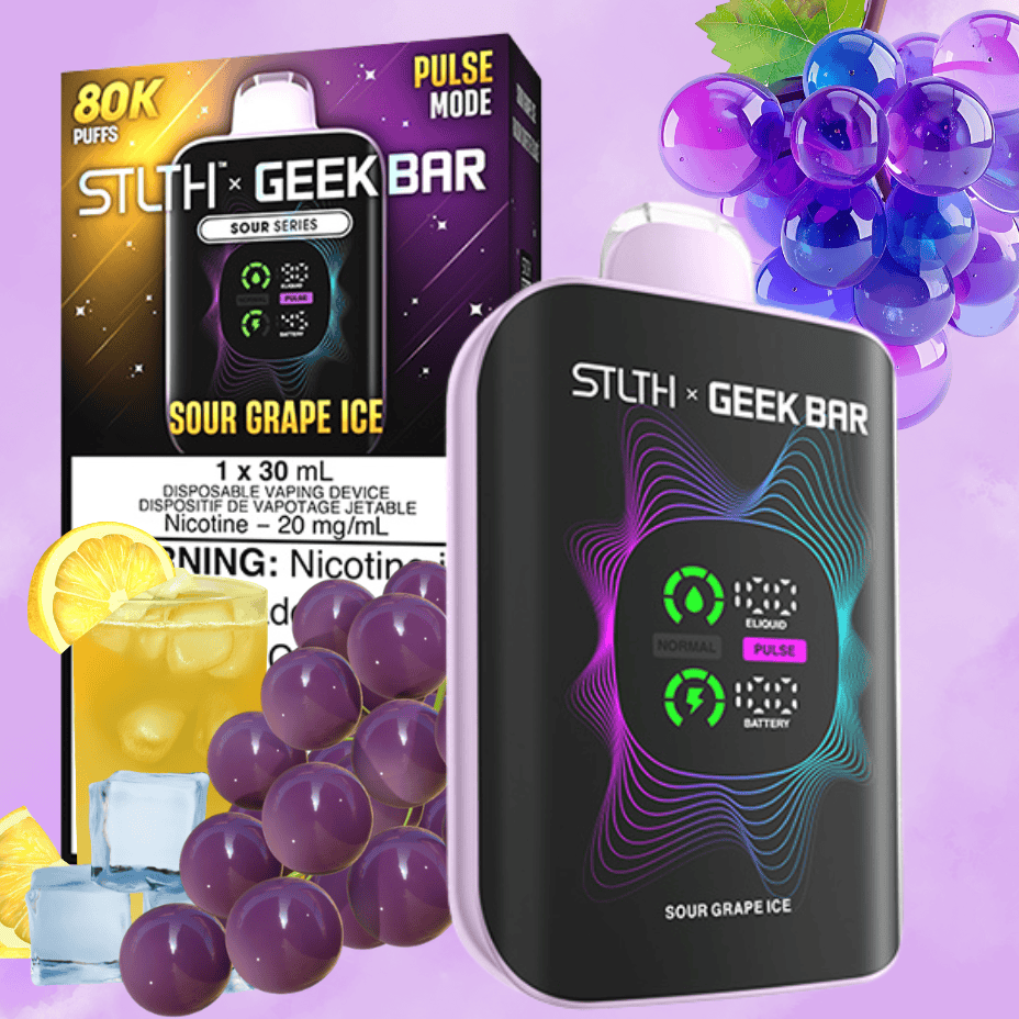 STLTH x Geek Bar 80K Disposable Vape - Sour Grape Ice Airdrie Vape SuperStore and Bong Shop Alberta Canada