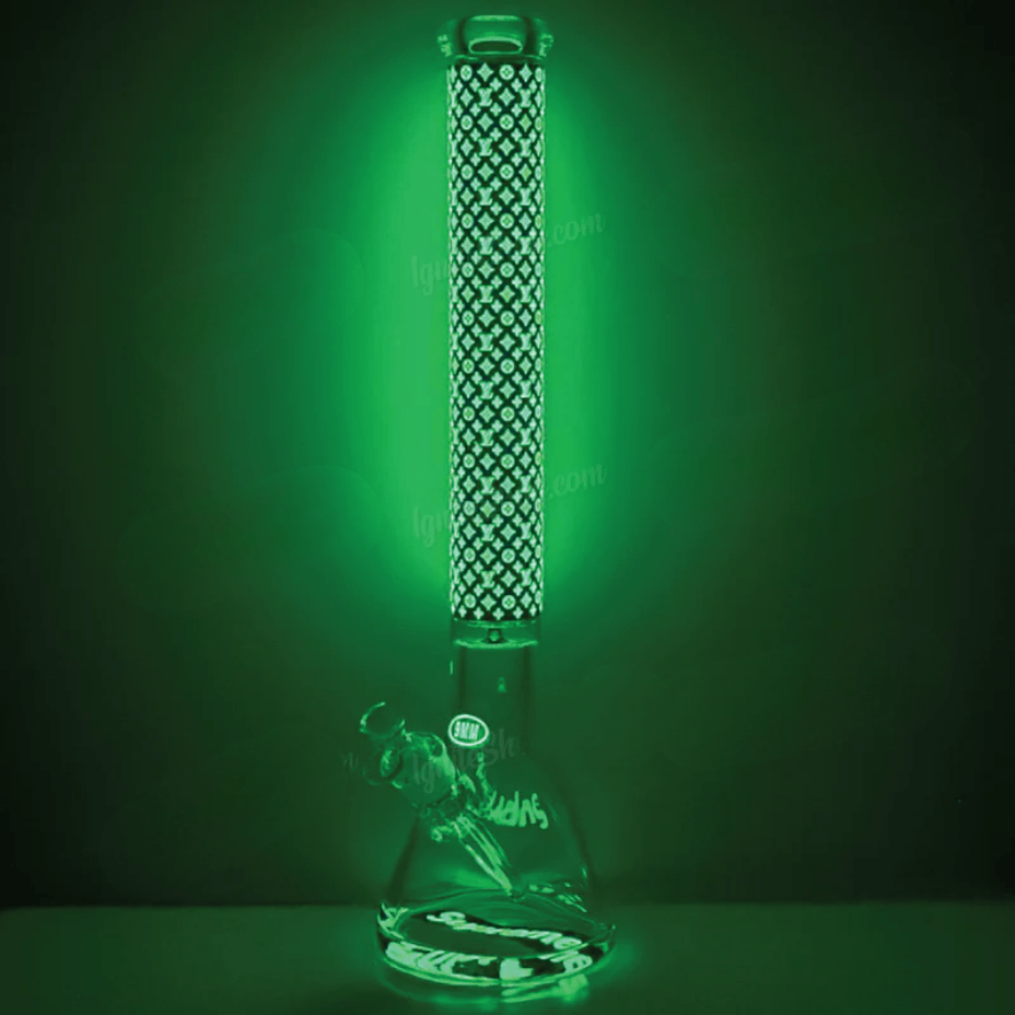 Supreme Glow in the Dark 9mm Beaker Bong-20" Airdrie Vape SuperStore and Bong Shop Alberta Canada