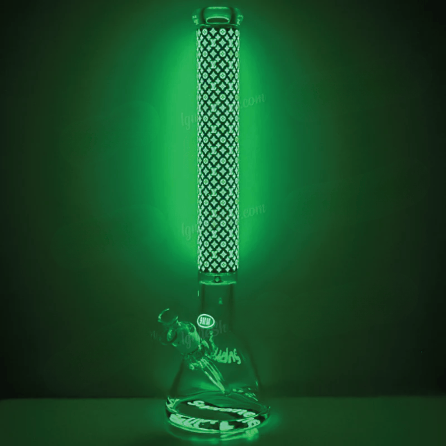 Supreme Glow in the Dark 9mm Beaker Bong-20" Airdrie Vape SuperStore and Bong Shop Alberta Canada
