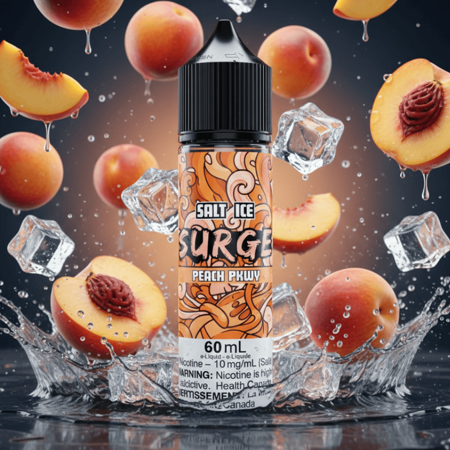 Surge E-Liquid-Peach PKWY Ice Salt 60ml 20mg Airdrie Vape SuperStore and Bong Shop Alberta Canada