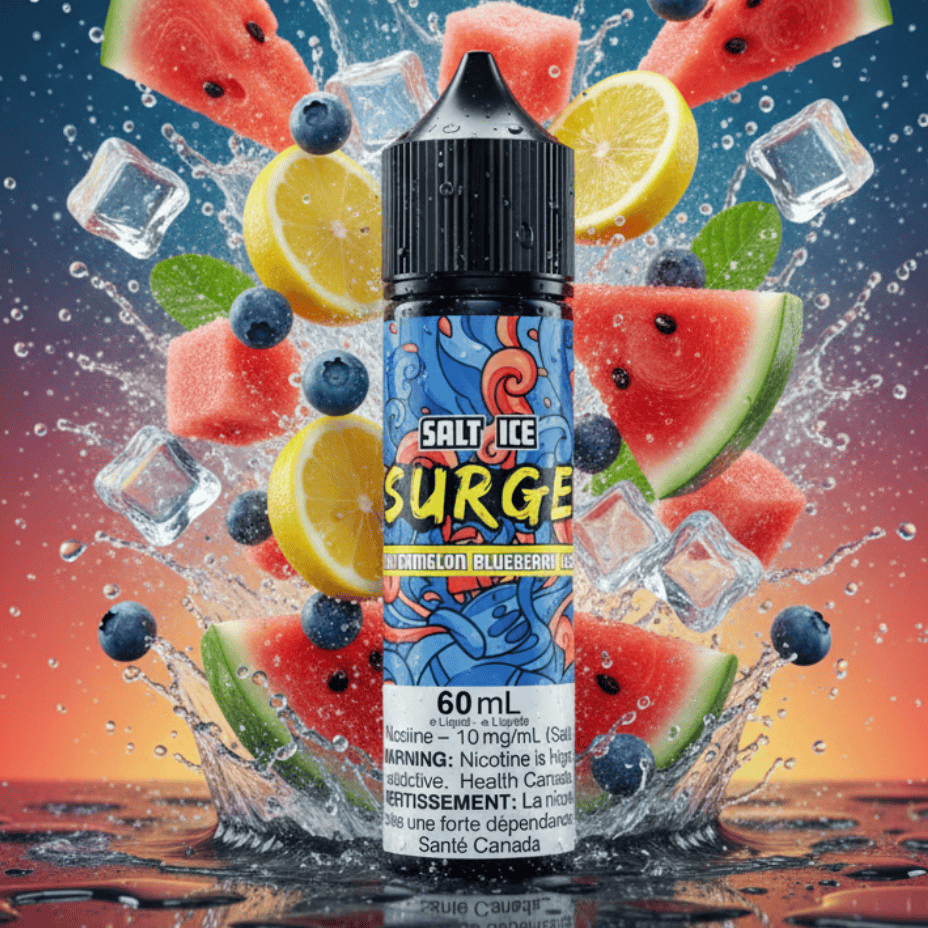 Surge E-Liquid-Watermelon Blueberry Zest Ice Salt 60ml 20mg Airdrie Vape SuperStore and Bong Shop Alberta Canada