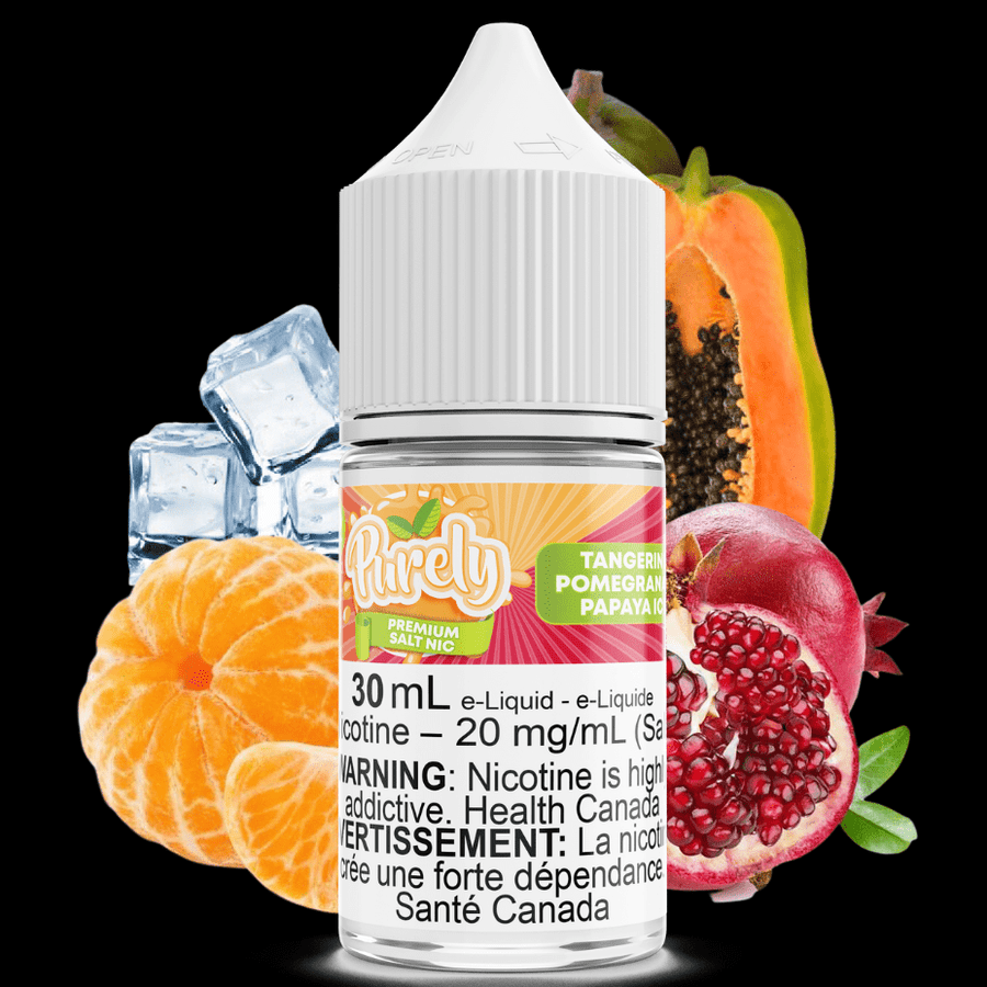 Tangerine Pomegranate Papaya Ice Salt Nic by Purely E-Liquid 30ml / 12mg Airdrie Vape SuperStore and Bong Shop Alberta Canada