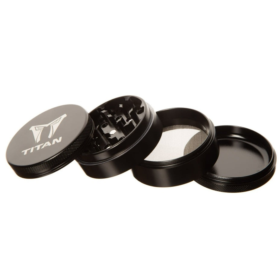 Titan 62mm Dry Herb Grinder-4 Piece 62mm / Black Airdrie Vape SuperStore and Bong Shop Alberta Canada