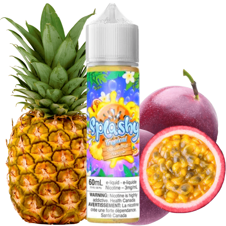 Tropical Passionfruit Pineapple by Splashy E-Liquid 60ml / 3mg Airdrie Vape SuperStore and Bong Shop Alberta Canada