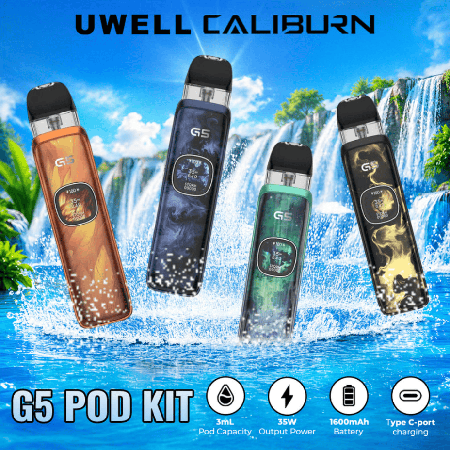 UWELL Caliburn G5 Pod Kit - 1600mAh Airdrie Vape SuperStore and Bong Shop Alberta Canada
