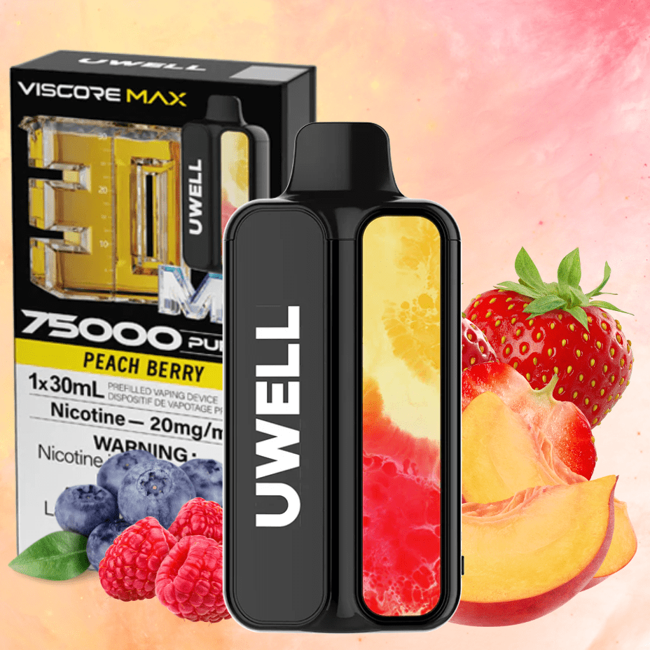 UWELL Viscore Max 75K Disposable Vape - Peach Berry 20mg / 75000 Puffs Airdrie Vape SuperStore and Bong Shop Alberta Canada