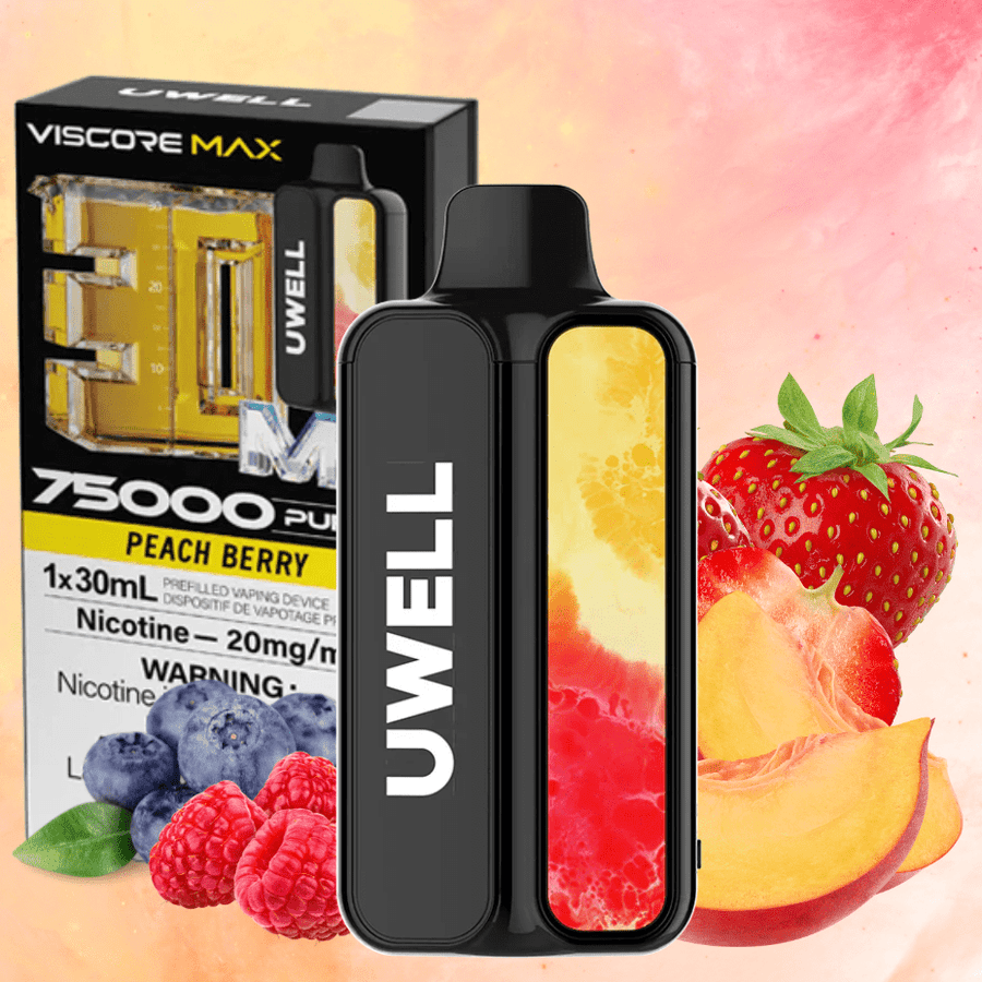 UWELL Viscore Max 75K Disposable Vape - Peach Berry 20mg / 75000 Puffs Airdrie Vape SuperStore and Bong Shop Alberta Canada