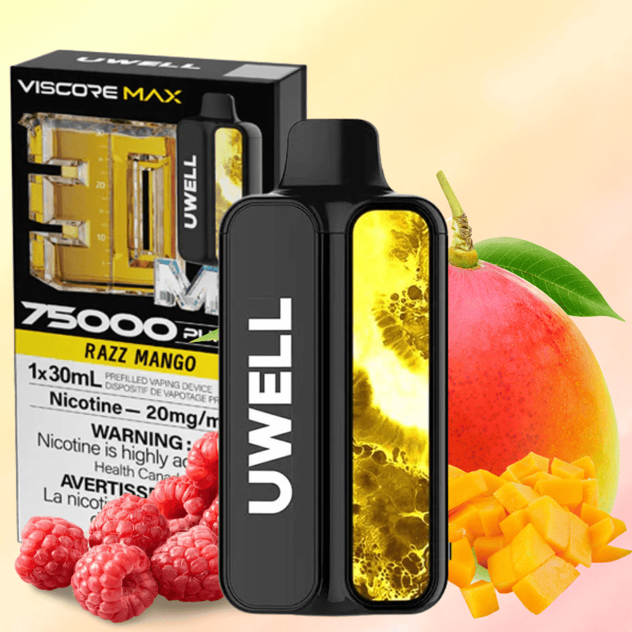UWELL Viscore Max 75K Disposable Vape - Razz Mango 20mg / 75000 Puffs Airdrie Vape SuperStore and Bong Shop Alberta Canada