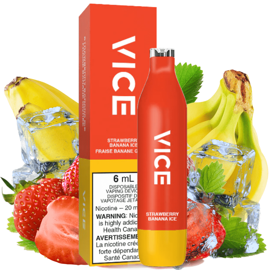 Vice 2500 Disposable Vape-Strawberry Banana 2500 Puffs / 20mg Airdrie Vape SuperStore and Bong Shop Alberta Canada