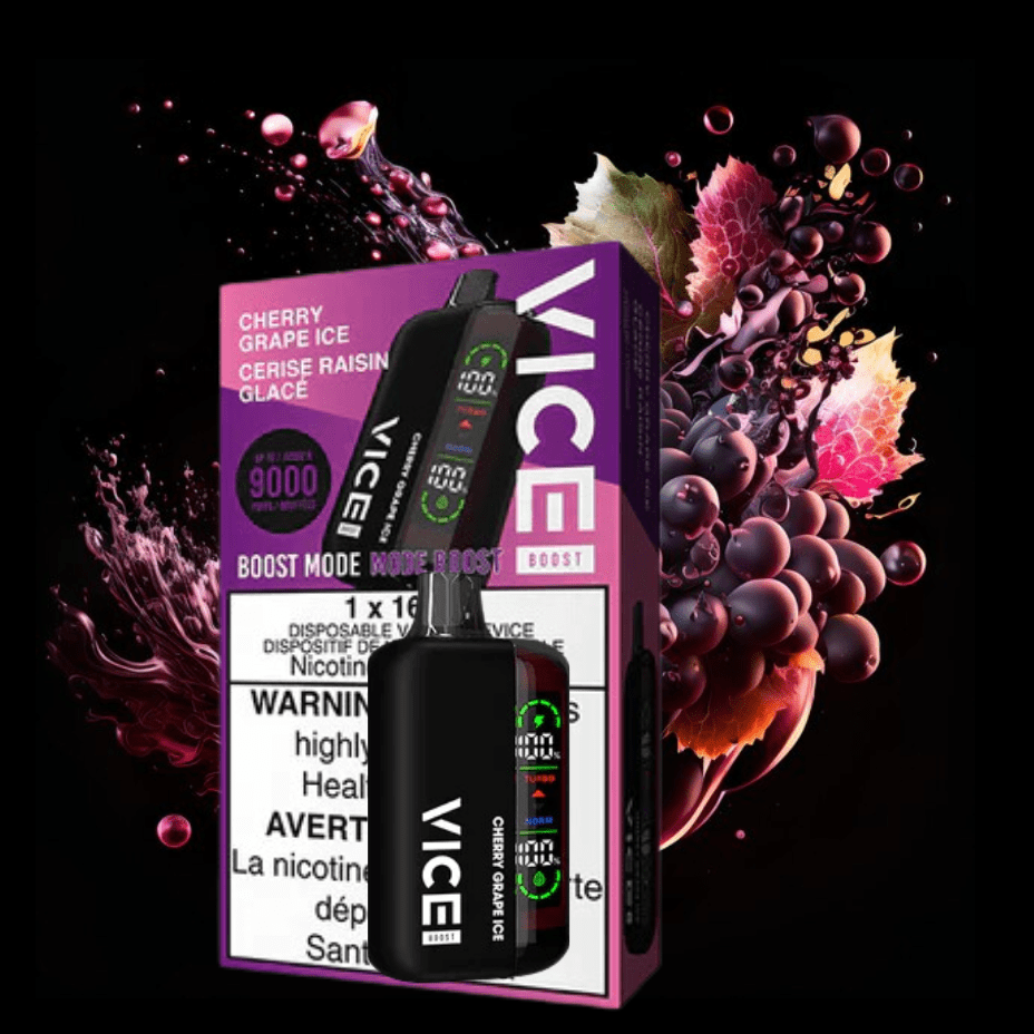 Vice Boost Disposable Vape-Cherry Grape 9000 Puffs / 20mg Airdrie Vape SuperStore and Bong Shop Alberta Canada