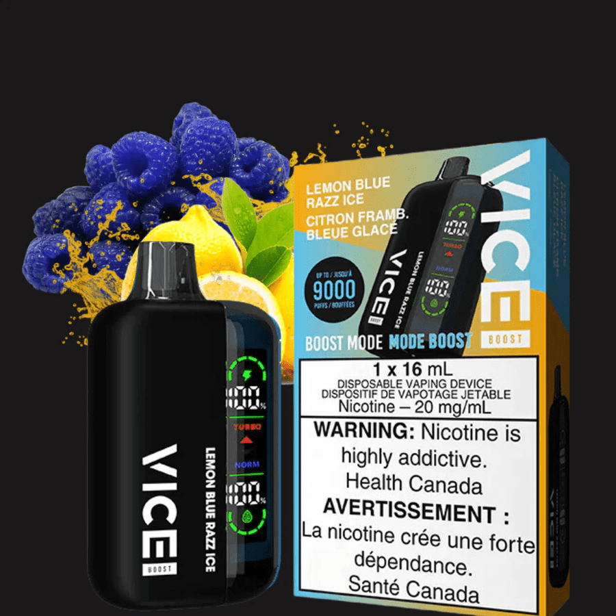 Vice Boost Disposable Vape-Lemon Blue Razz Ice 9000 Puffs / 20mg Airdrie Vape SuperStore and Bong Shop Alberta Canada