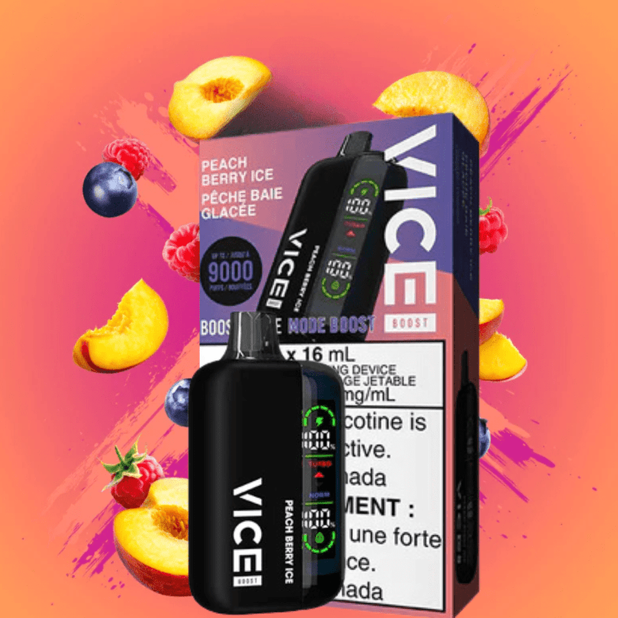 Vice Boost Disposable Vape-Peach Berry 9000 Puffs / 20mg Airdrie Vape SuperStore and Bong Shop Alberta Canada