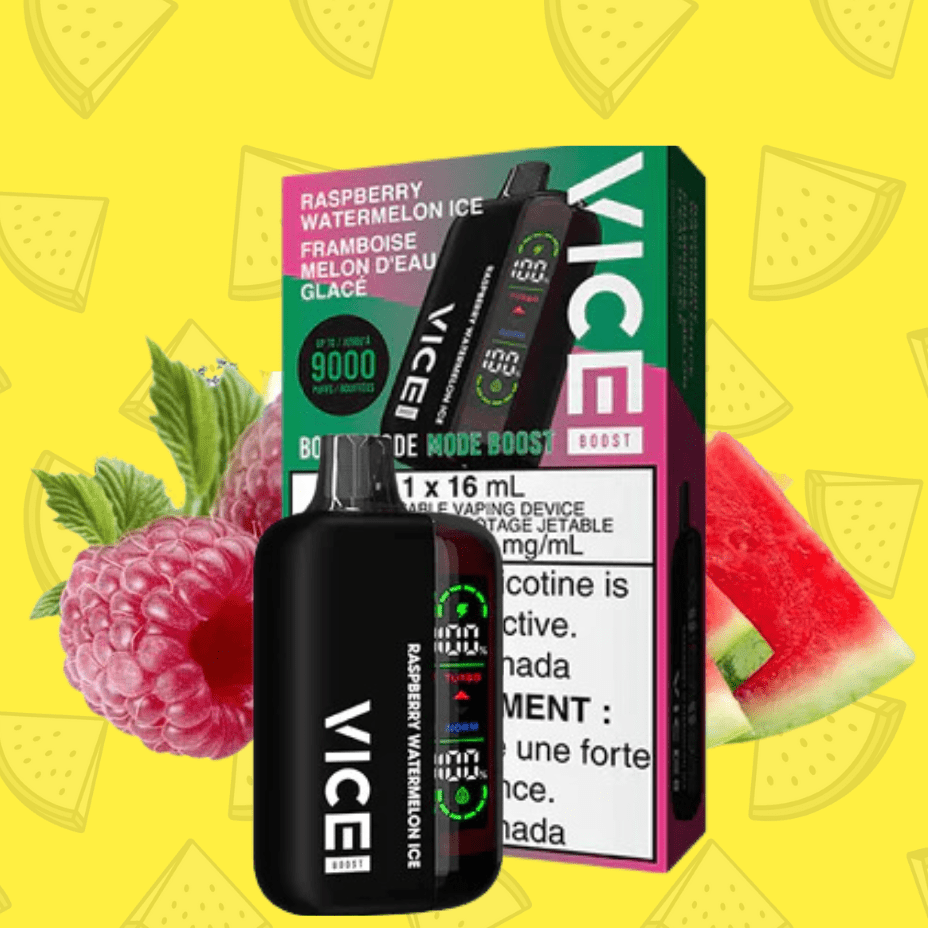 Vice Boost Disposable Vape-Raspberry Watermelon Ice 9000 Puffs / 20mg Airdrie Vape SuperStore and Bong Shop Alberta Canada
