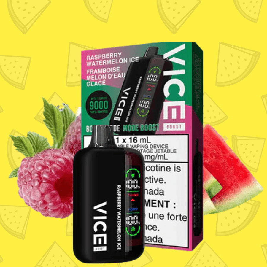Vice Boost Disposable Vape-Raspberry Watermelon Ice 9000 Puffs / 20mg Airdrie Vape SuperStore and Bong Shop Alberta Canada