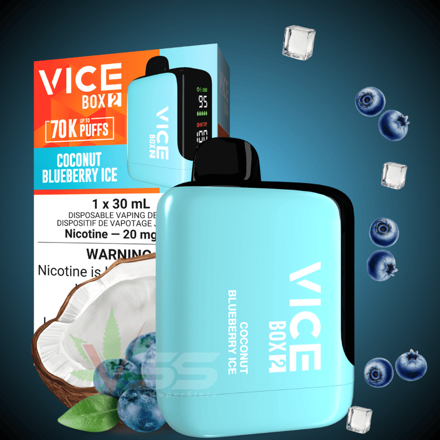 Vice Box 2 70k Disposable Vape - Coconut Blueberry Ice 20mg / 70000 Airdrie Vape SuperStore and Bong Shop Alberta Canada