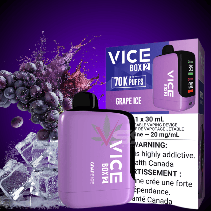 Vice Box 2 70k Disposable Vape - Grape Ice 20mg / 70000 Airdrie Vape SuperStore and Bong Shop Alberta Canada