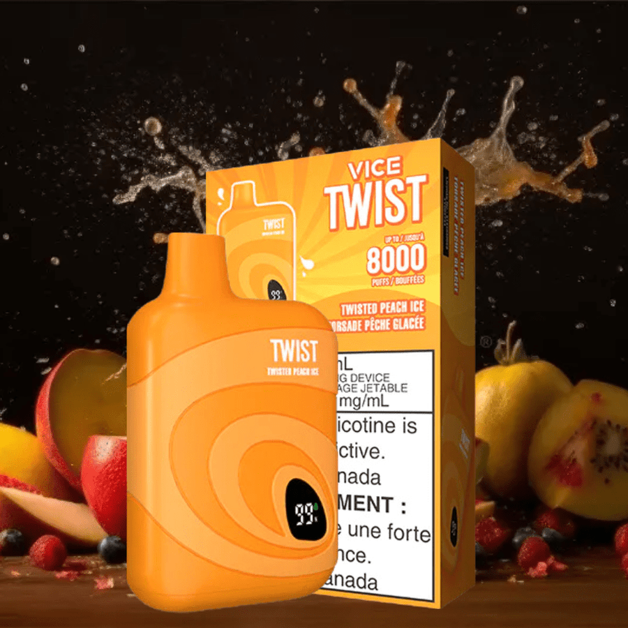 Vice Twist 8000 Disposable Vape-Peach Ice 8000 Puffs / 20mg Airdrie Vape SuperStore and Bong Shop Alberta Canada