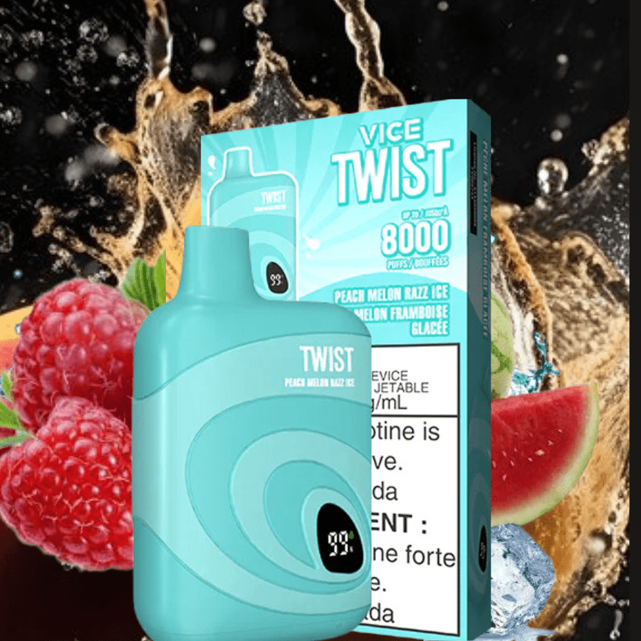 Vice Twist 8000 Disposable Vape-Peach Melon Razz Ice 8000 Puffs / 20mg Airdrie Vape SuperStore and Bong Shop Alberta Canada