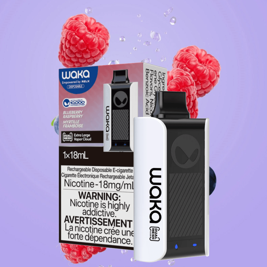 WAKA soPro 10000 Disposable Vape-Blueberry Raspberry 10000 Puffs / 18mg Airdrie Vape SuperStore and Bong Shop Alberta Canada