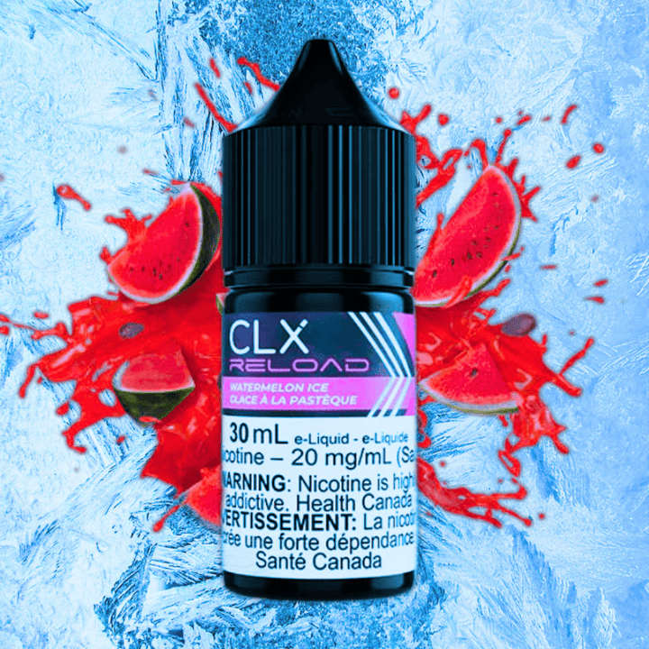 Watermelon Ice Salt by CLX Reload E-Liquid 30mL / 10mg Airdrie Vape SuperStore and Bong Shop Alberta Canada