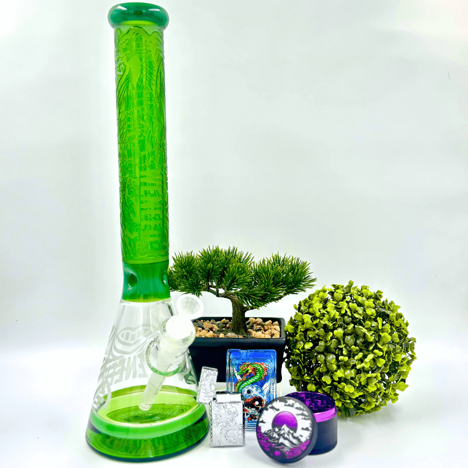 WENEED 7mm Eternal Serpent Beaker 18" Green / 18 Inches Airdrie Vape SuperStore and Bong Shop Alberta Canada