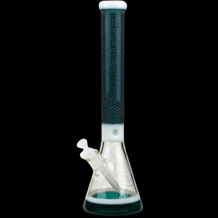 WENEED 7mm Star Party Beaker 18" Teal & White Airdrie Vape SuperStore and Bong Shop Alberta Canada