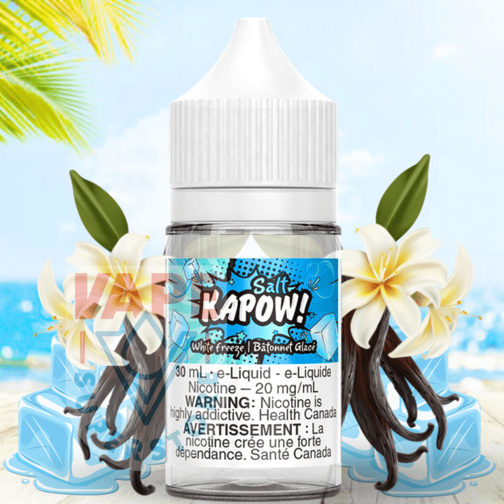 White Freeze Salt by Kapow E-liquid Airdrie Vape SuperStore and Bong Shop Alberta Canada